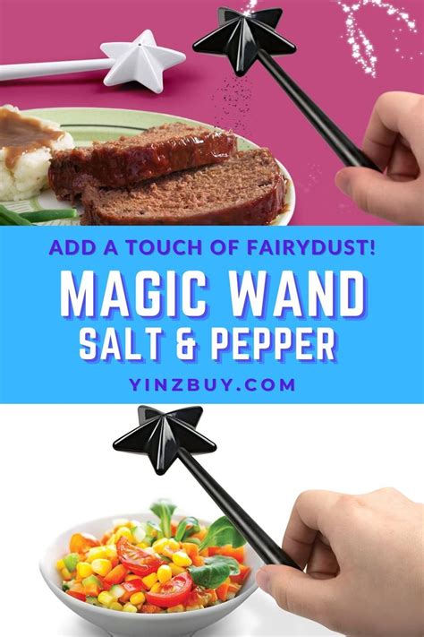 Salt and pepper shakers with a magical wand motif